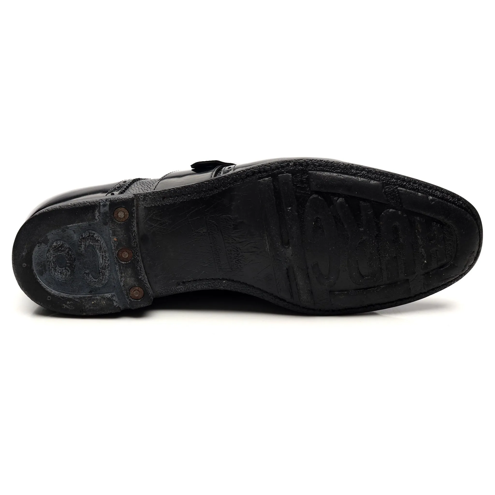 'Shanghai' Black Leather Monk Strap UK 8 F