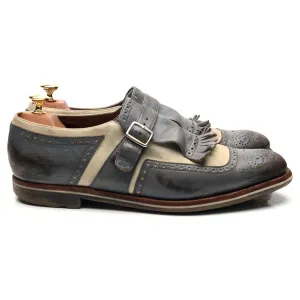 'Shanghai' Blue Leather Monk Strap UK 9 F