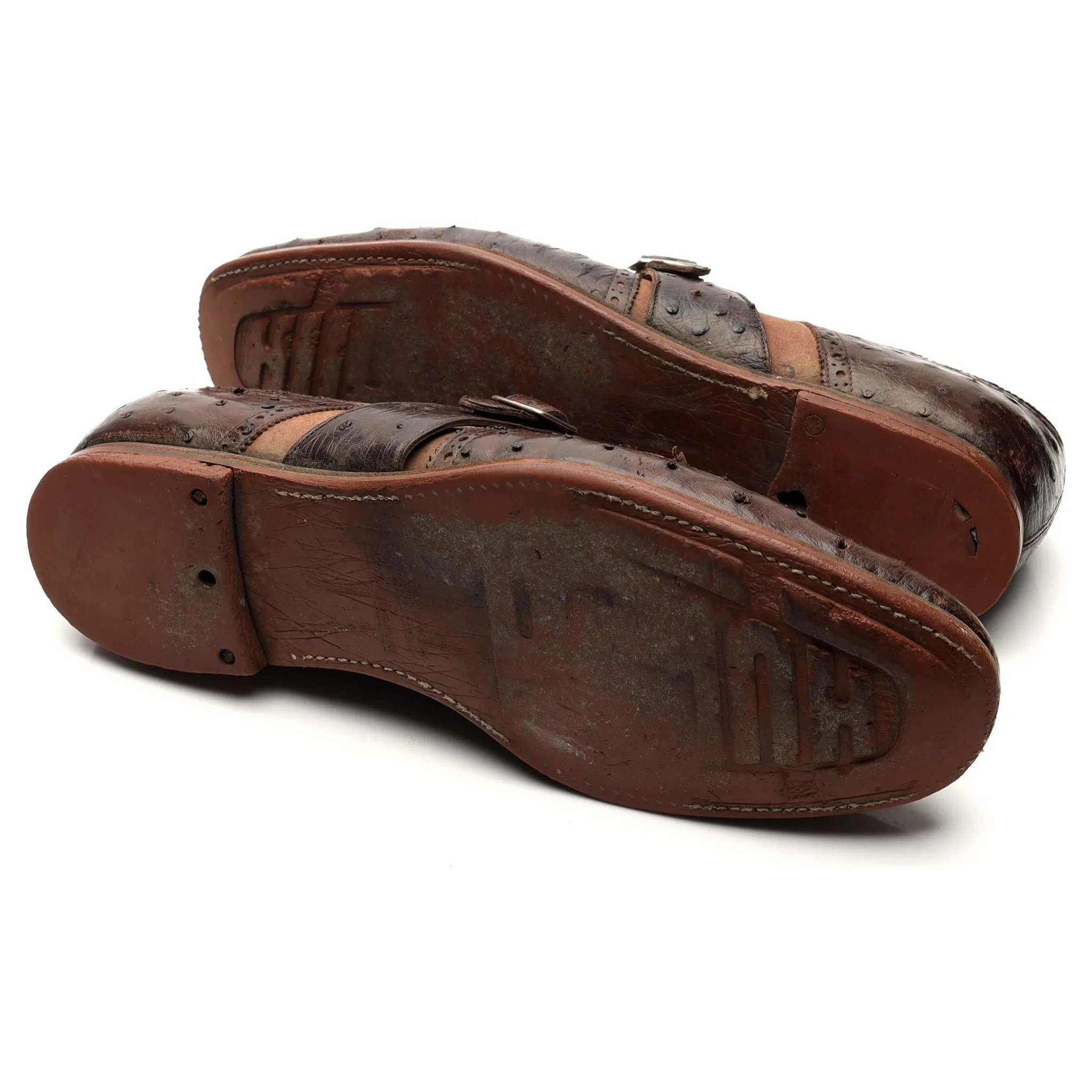 'Shanghai' Dark Brown Leather Monk Strap UK 9 F