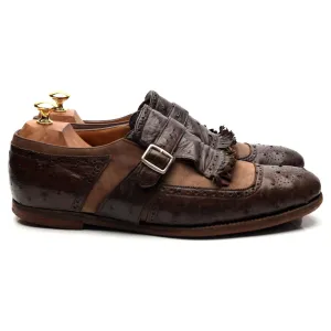 'Shanghai' Dark Brown Leather Monk Strap UK 9 F