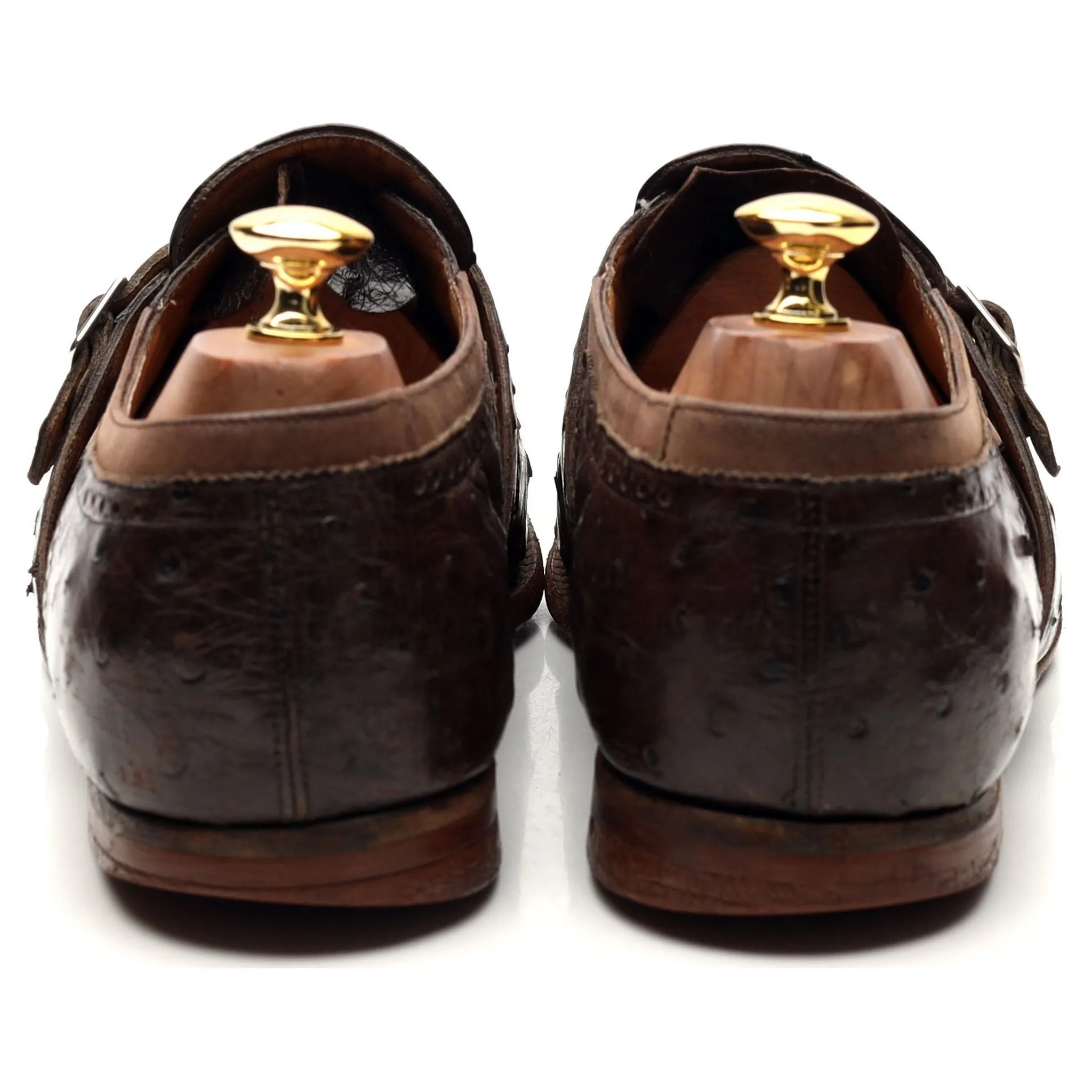 'Shanghai' Dark Brown Leather Monk Strap UK 9 F