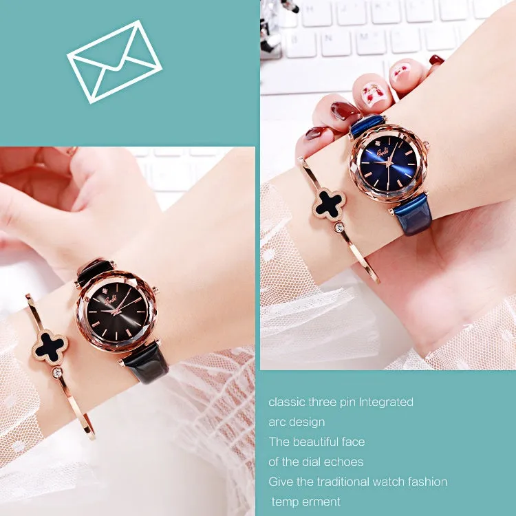 Shining Leather Strap Women's Watch