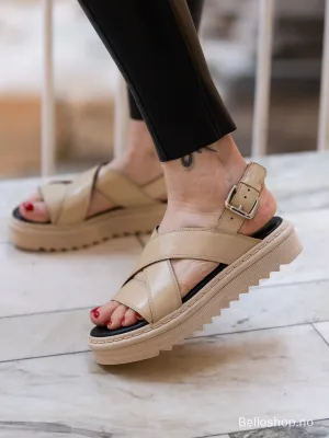 SHOE BIZ Silana Beige chunky sandal med kryss