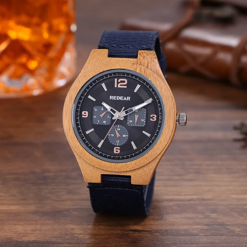 Six Pin Dial Multifunctional Wooden Watch