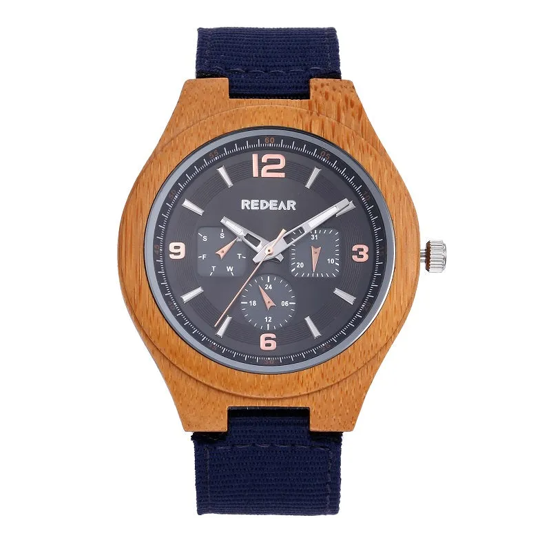 Six Pin Dial Multifunctional Wooden Watch