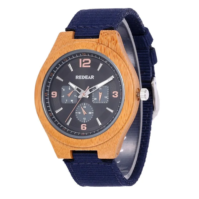 Six Pin Dial Multifunctional Wooden Watch