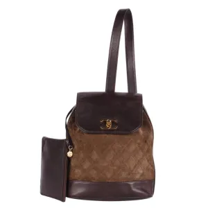 Slingback Backpack Suede Leather