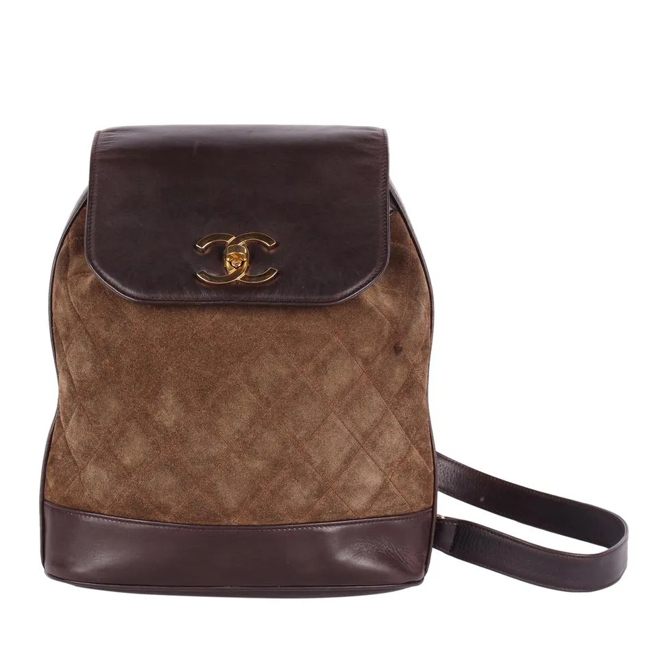 Slingback Backpack Suede Leather