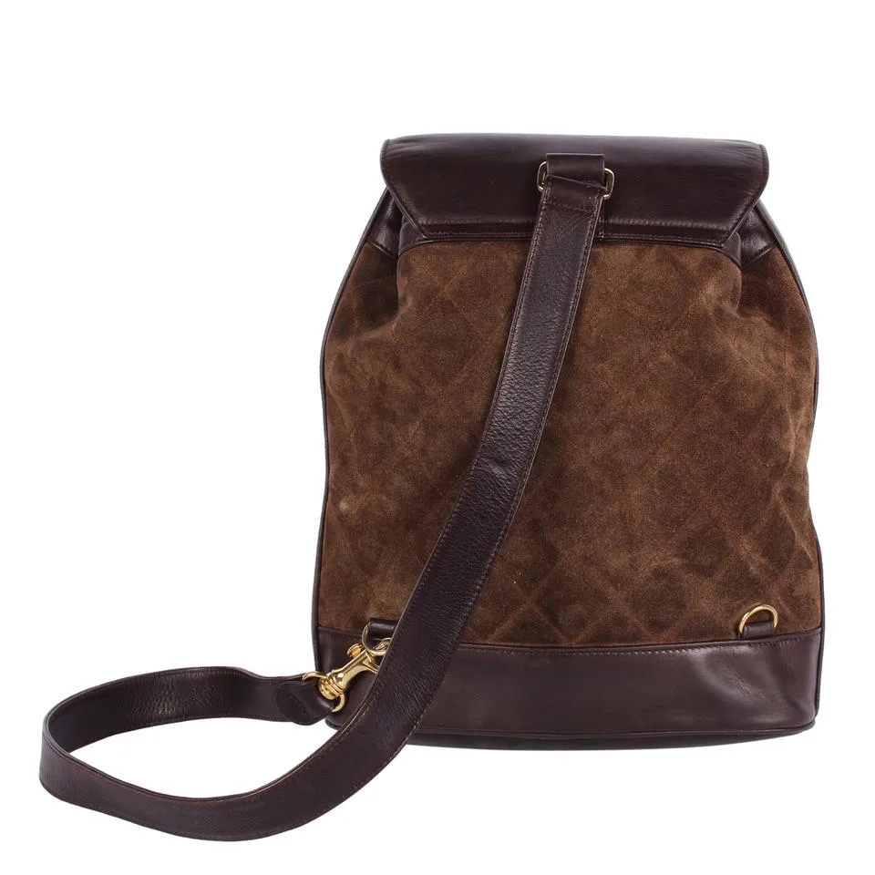 Slingback Backpack Suede Leather