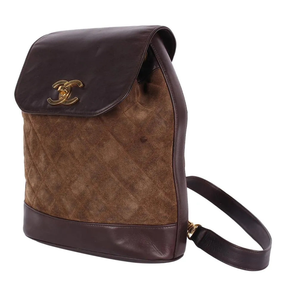 Slingback Backpack Suede Leather
