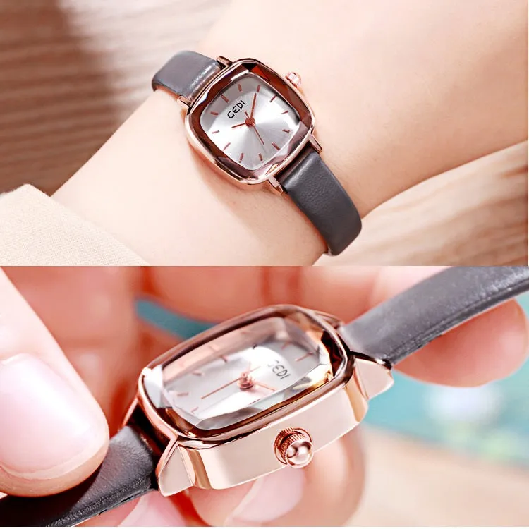 Small Square Leather Strap Women's Watch