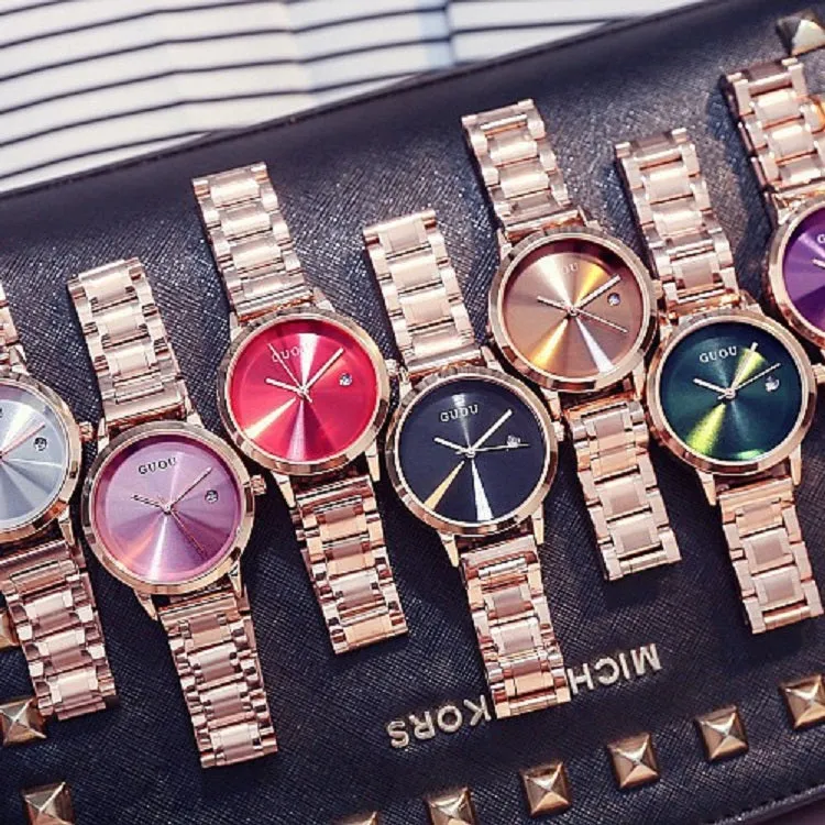 Solid Color Dial With Calendar Women's Watch