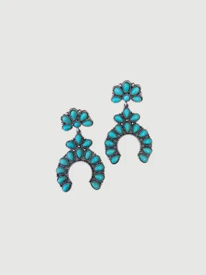 Squash Blossom Turquoise Earrings