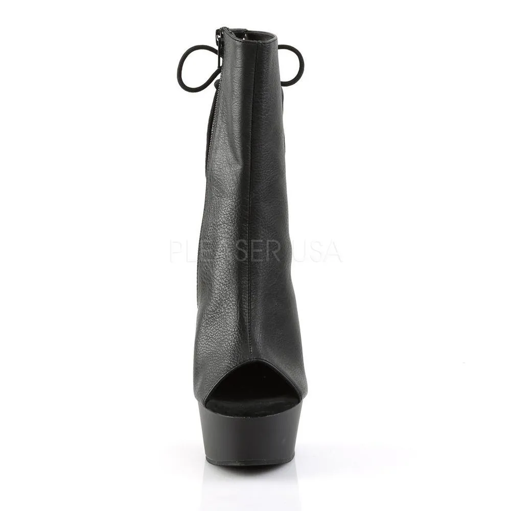 SS-DELIGHT-1018 Platform Boot  | Black Faux Leather