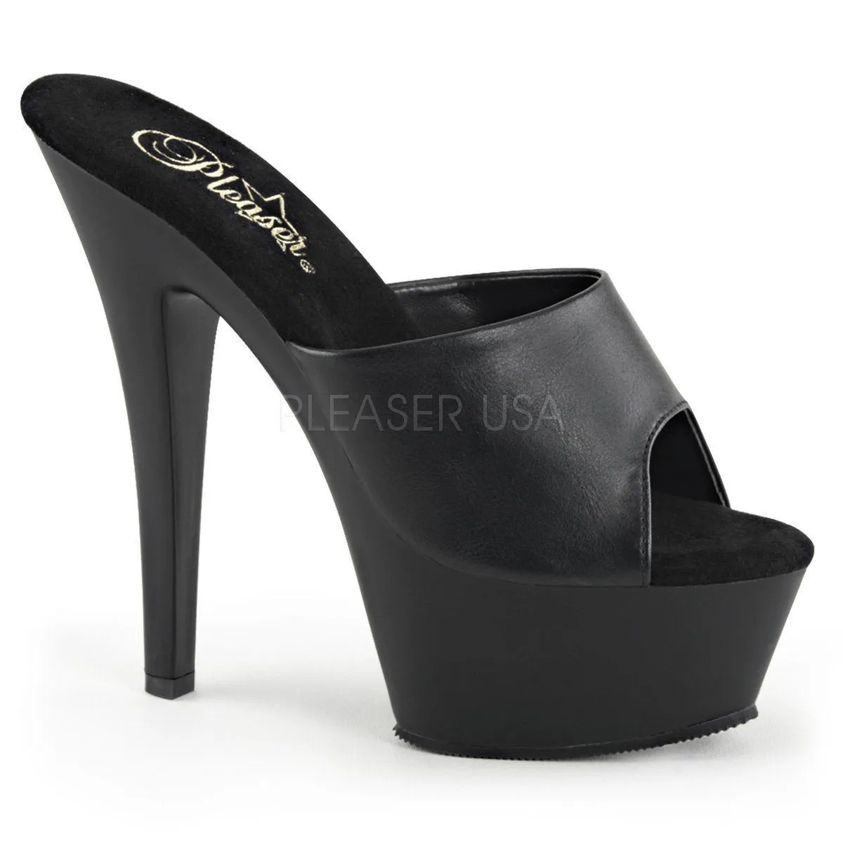 SS-KISS-201 Platform Sandal | Black Faux Leather
