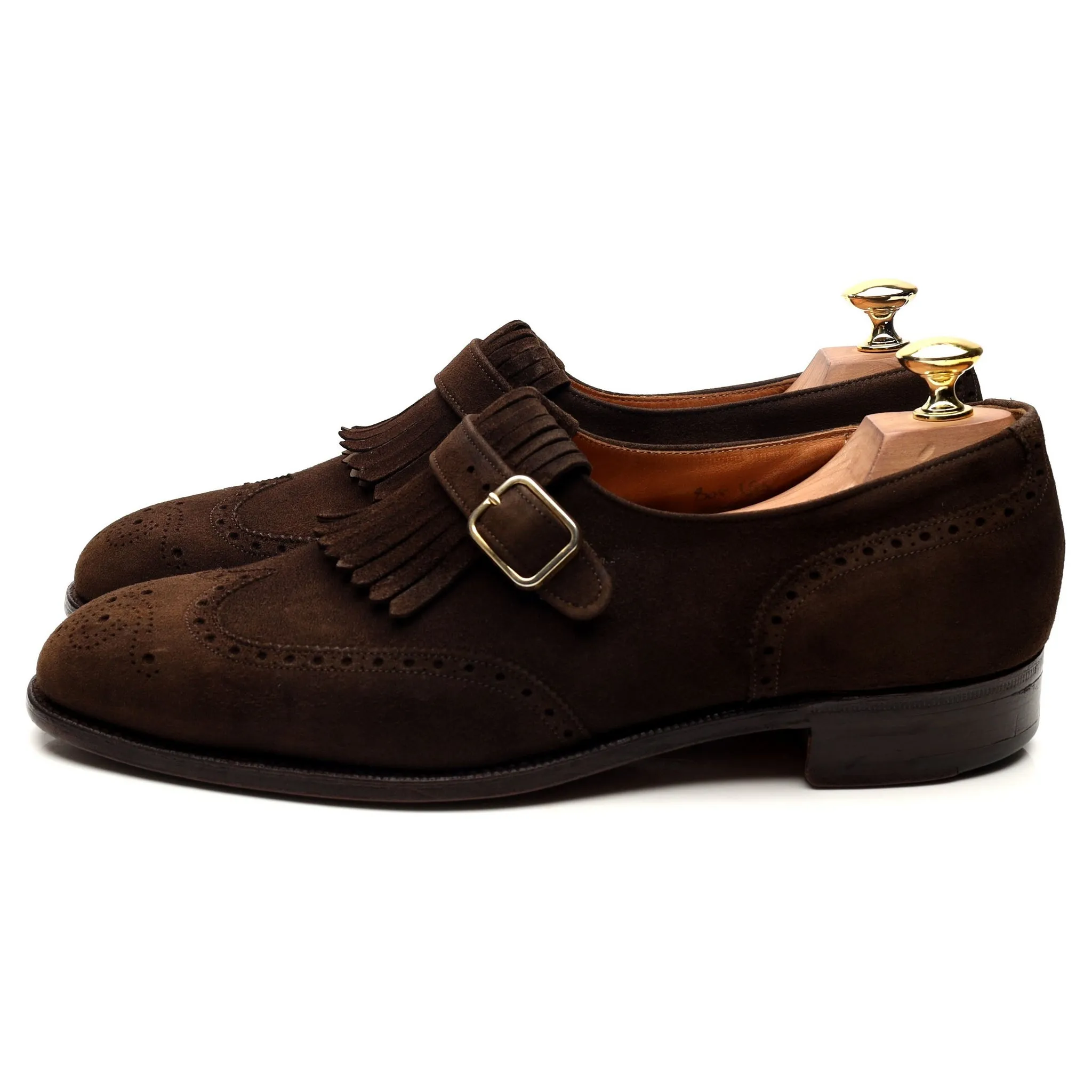 'Stafford' Brown Suede Monk Strap UK 8 F