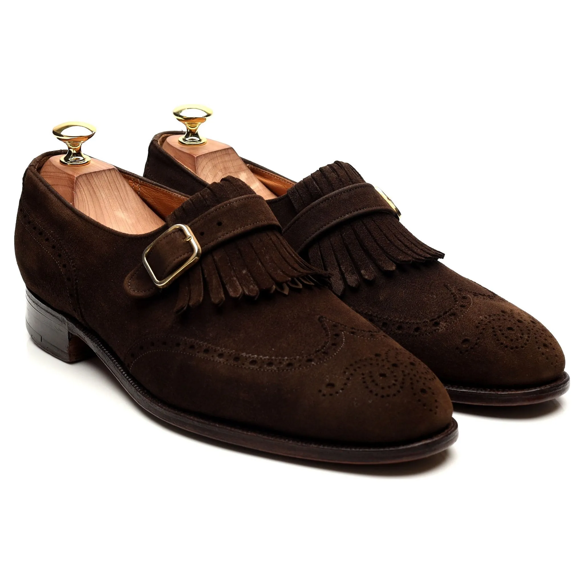 'Stafford' Brown Suede Monk Strap UK 8 F
