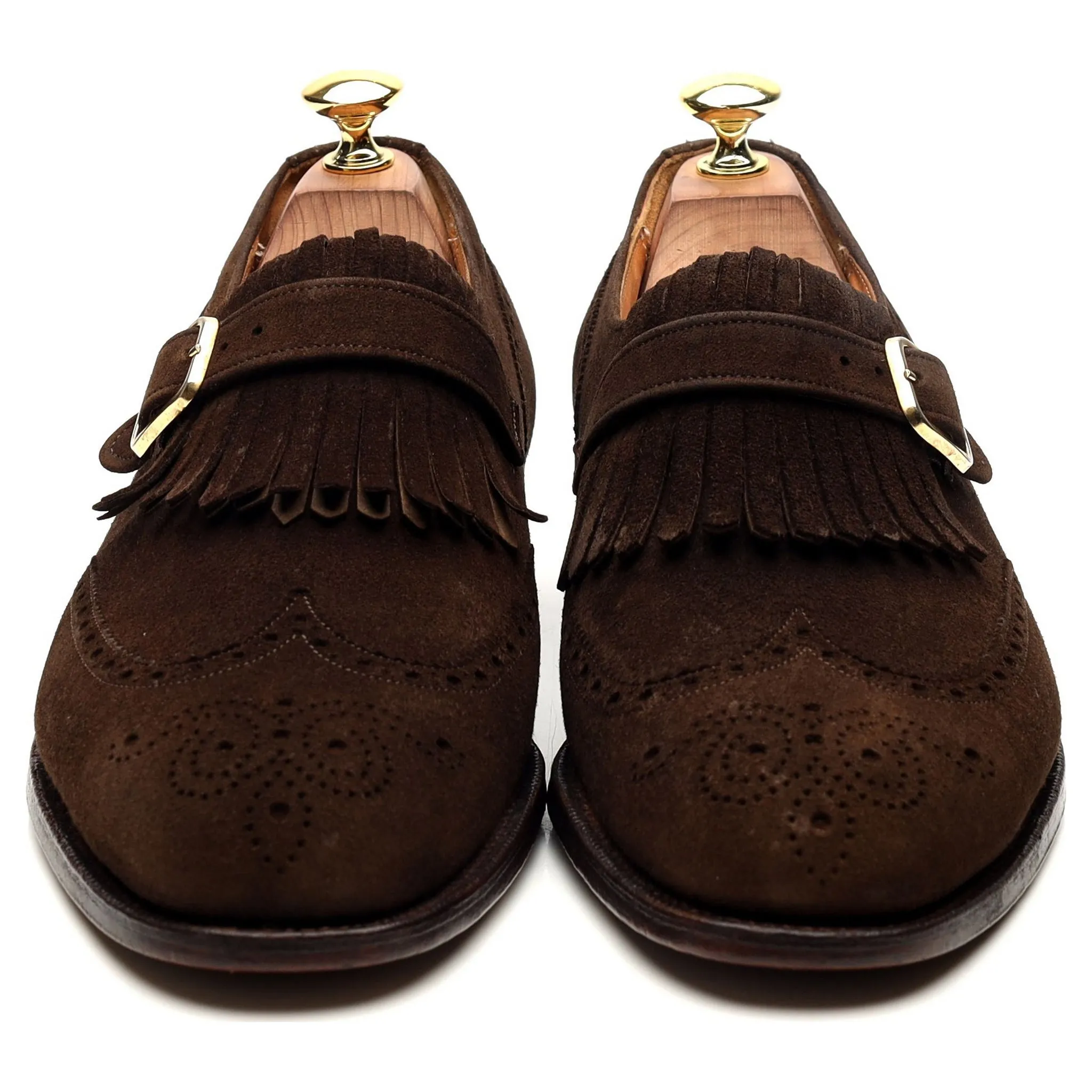 'Stafford' Brown Suede Monk Strap UK 8 F