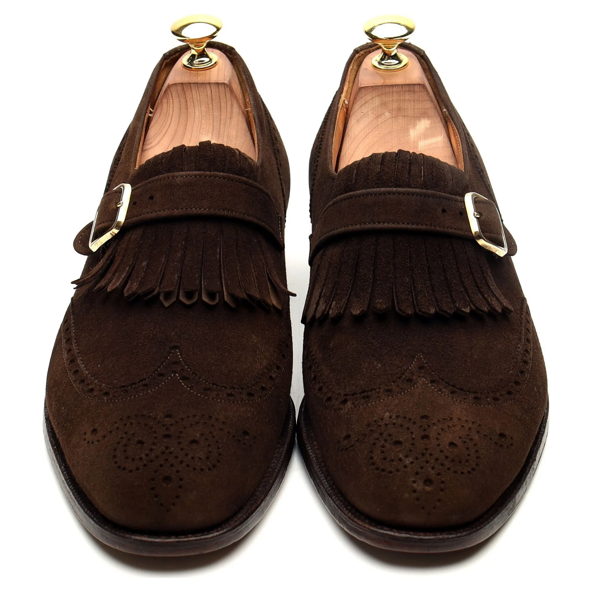'Stafford' Brown Suede Monk Strap UK 8 F