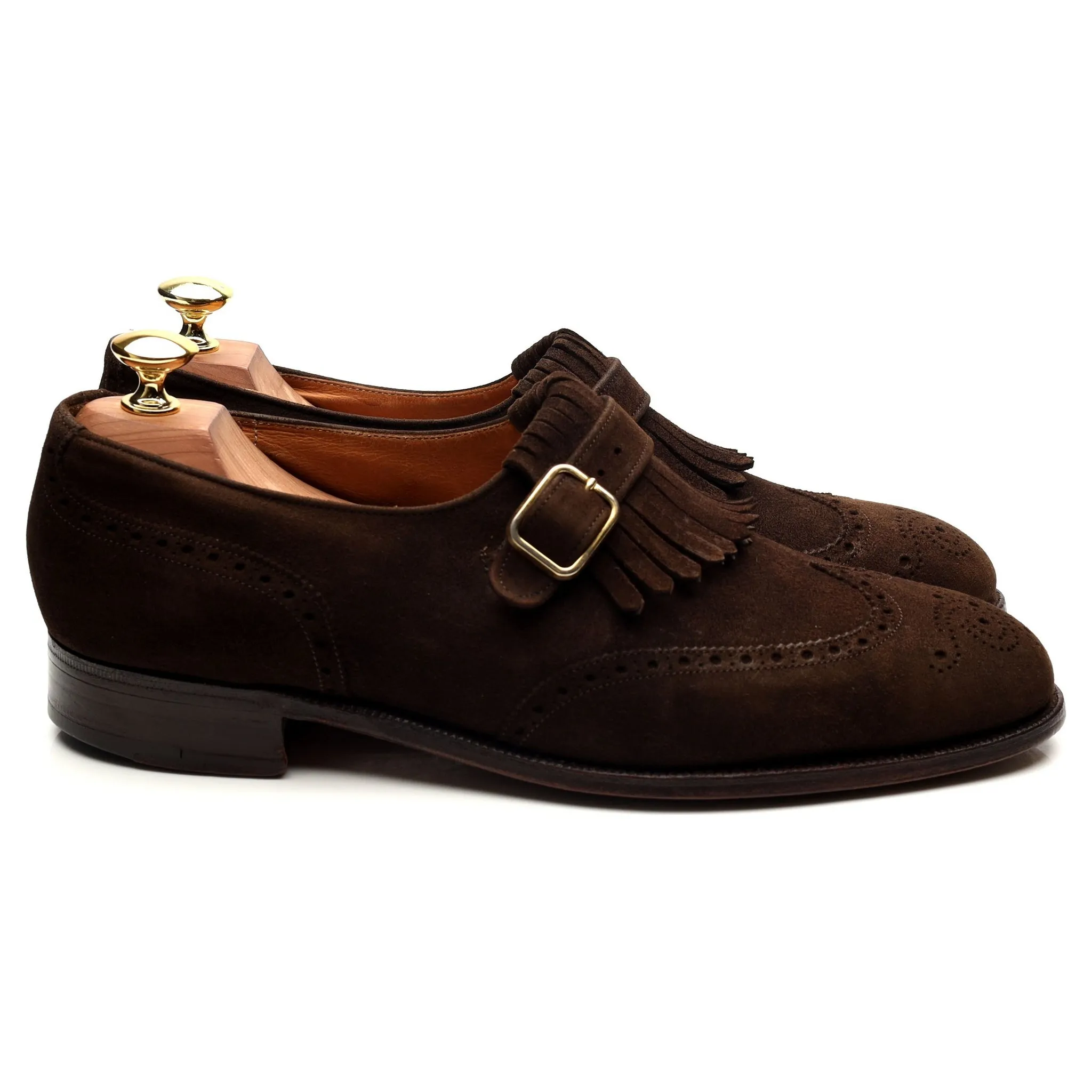 'Stafford' Brown Suede Monk Strap UK 8 F