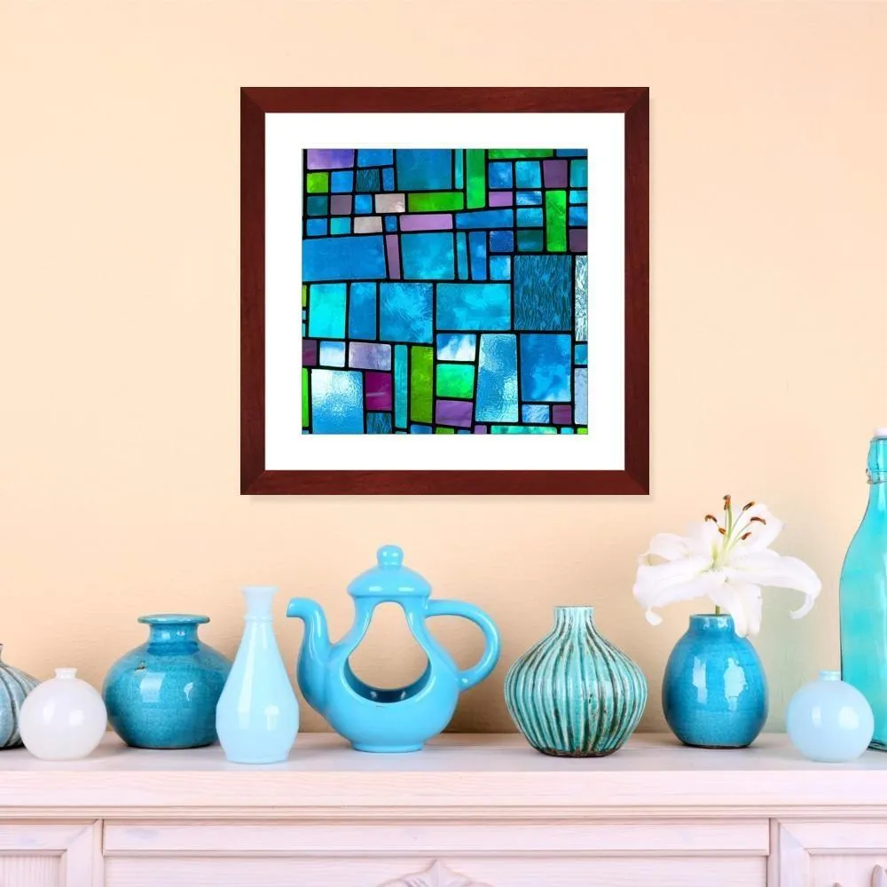 Stained in Turquoise Framed Print