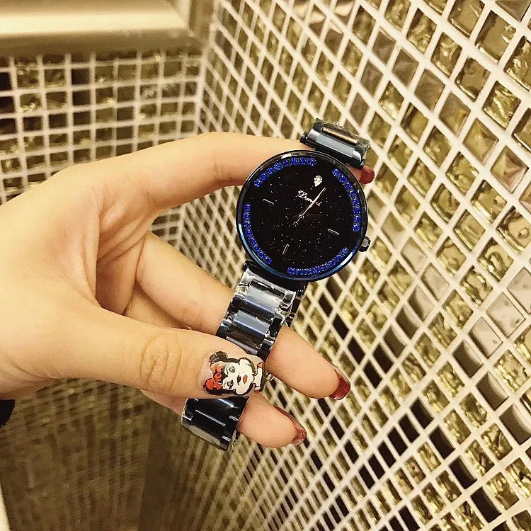 Starry Dial With Rhinestone Women's Watch