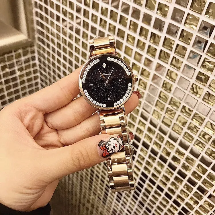 Starry Dial With Rhinestone Women's Watch