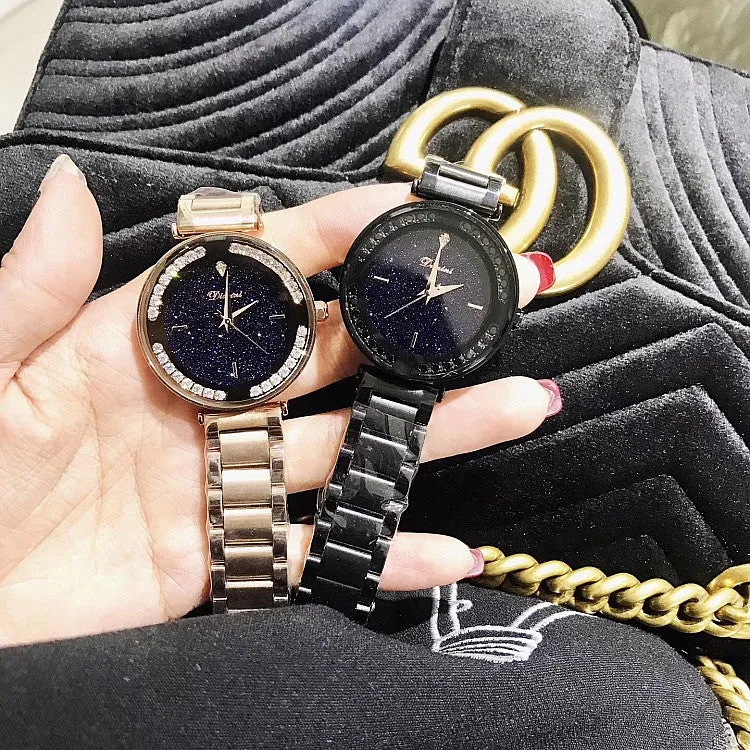 Starry Dial With Rhinestone Women's Watch