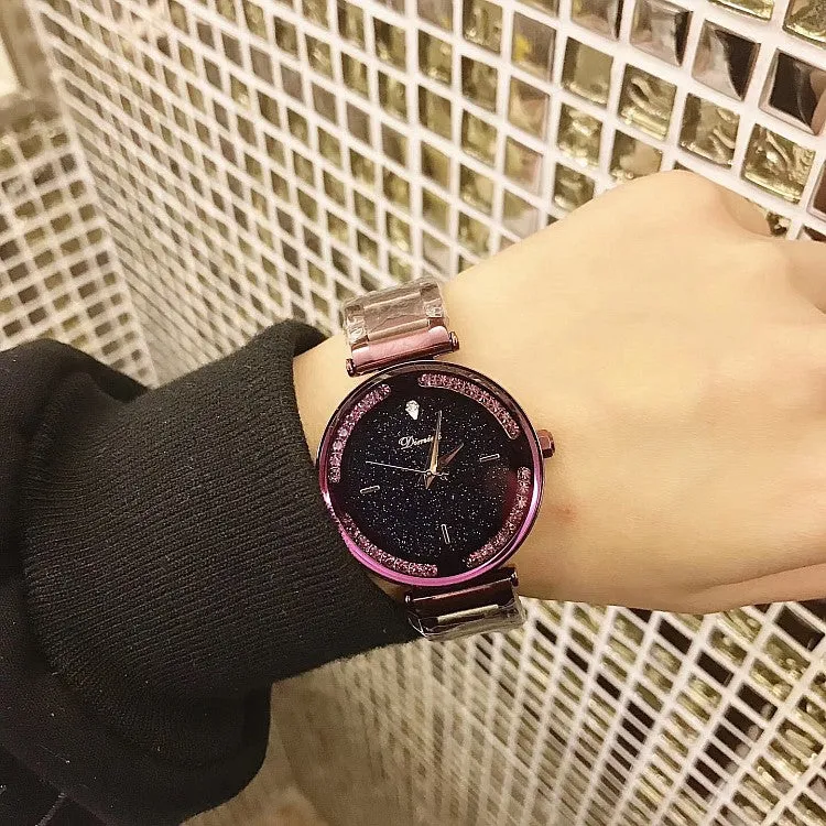 Starry Dial With Rhinestone Women's Watch