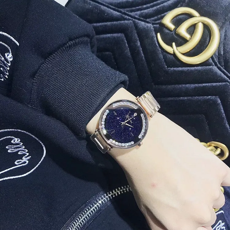 Starry Dial With Rhinestone Women's Watch