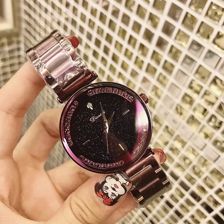 Starry Dial With Rhinestone Women's Watch