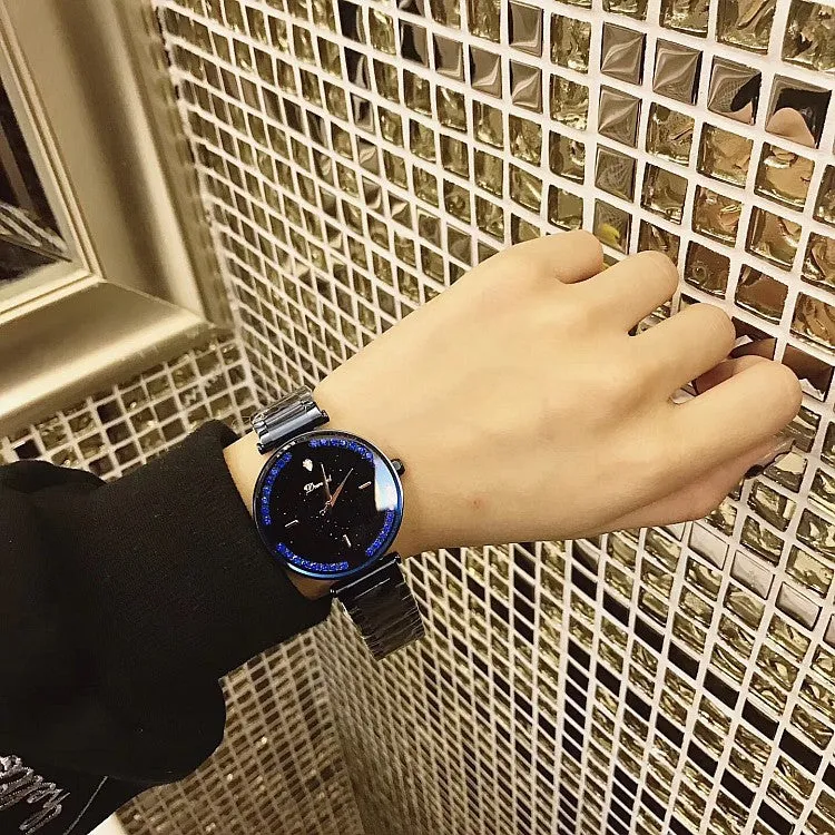 Starry Dial With Rhinestone Women's Watch