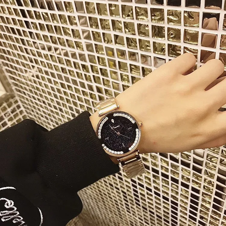 Starry Dial With Rhinestone Women's Watch