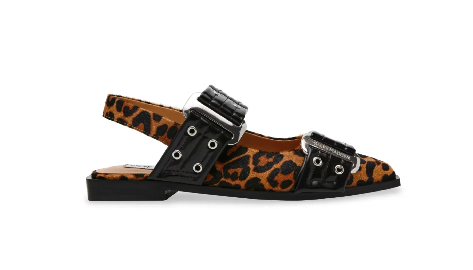 Steve Madden Leopard spiss loafer med sorte detaljer og slingback