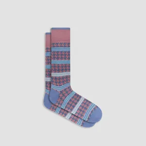 Striped Hound's Tooth Mid-Calf Socks