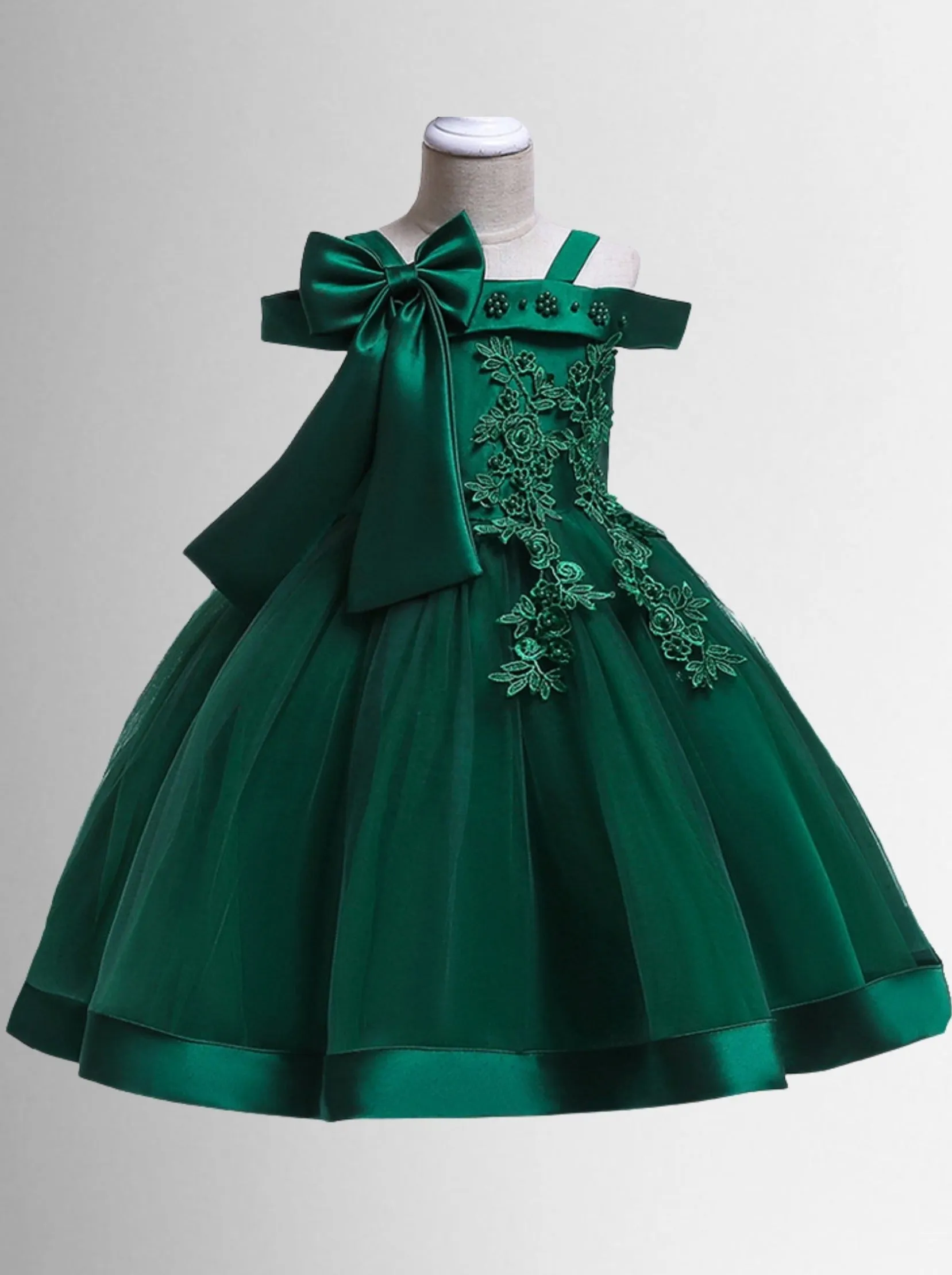 Swan Lake Floral Embroidered Formal Dress