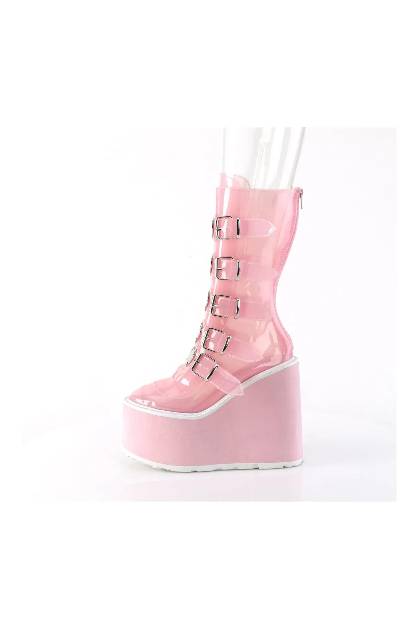 SWING-230C PInk Faux Leather Knee Boot