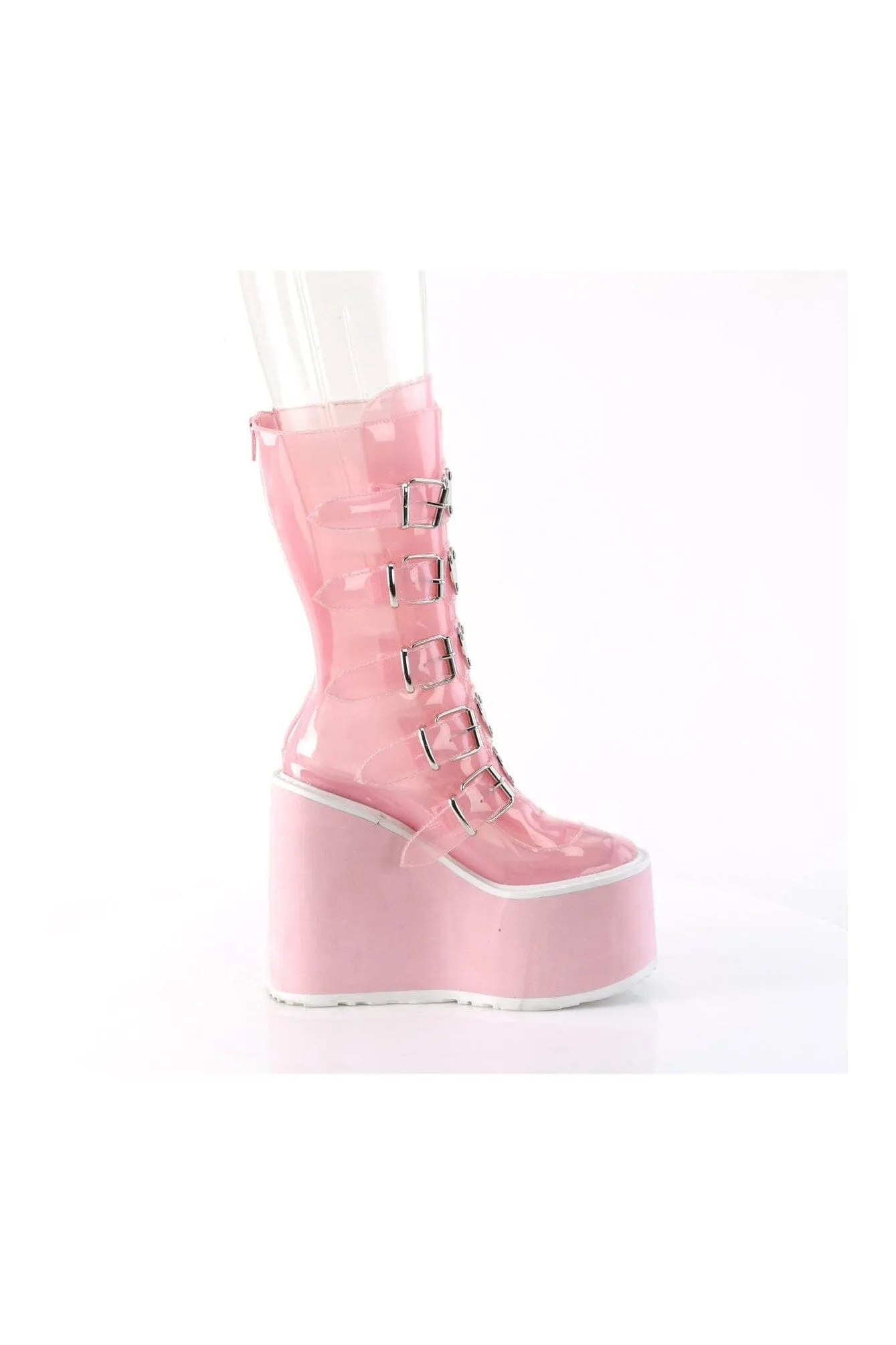 SWING-230C PInk Faux Leather Knee Boot