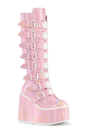 SWING-815 Knee Boot | Hologram Faux Leather