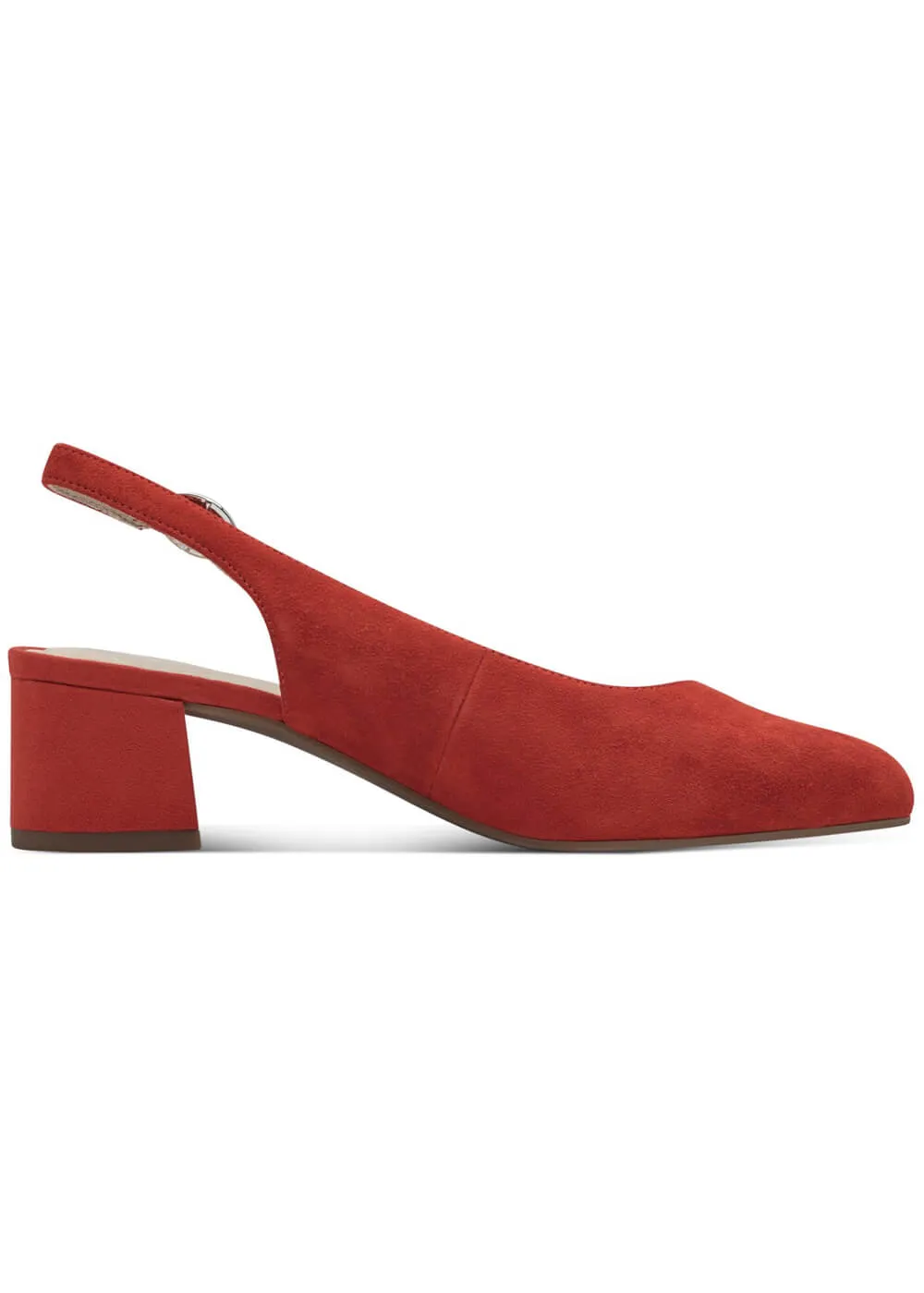 Tamaris Comfort Zara Suede Leather Slingback Pumps Red