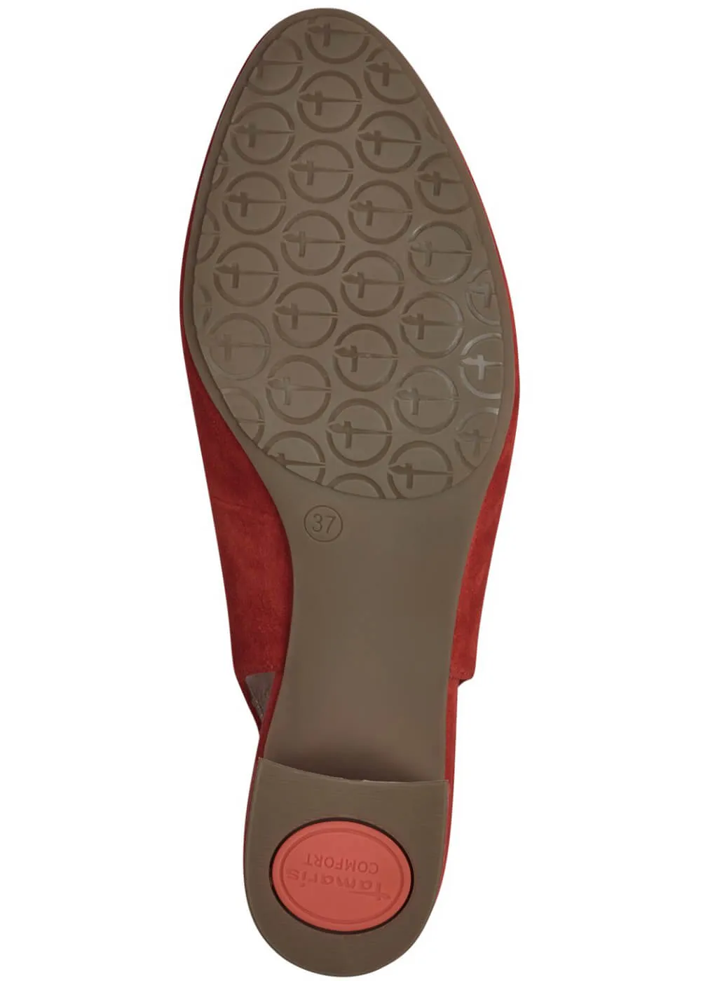 Tamaris Comfort Zara Suede Leather Slingback Pumps Red