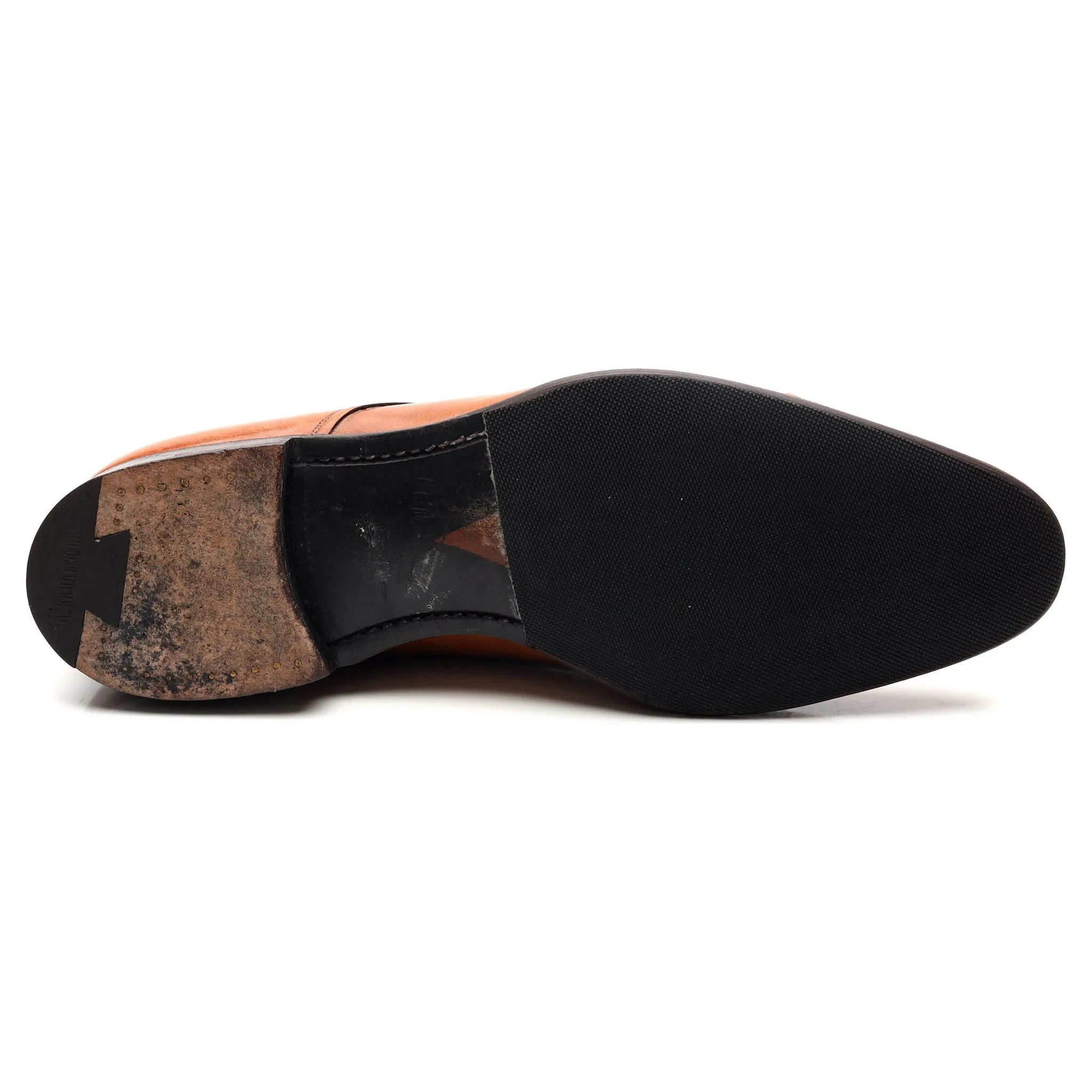 Tan Brown Leather Double Monk Strap UK 8 F