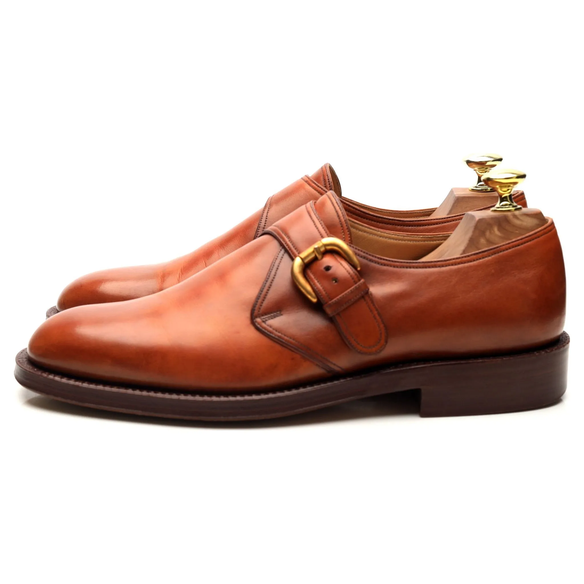 Tan Brown Leather Monk Strap UK 7.5