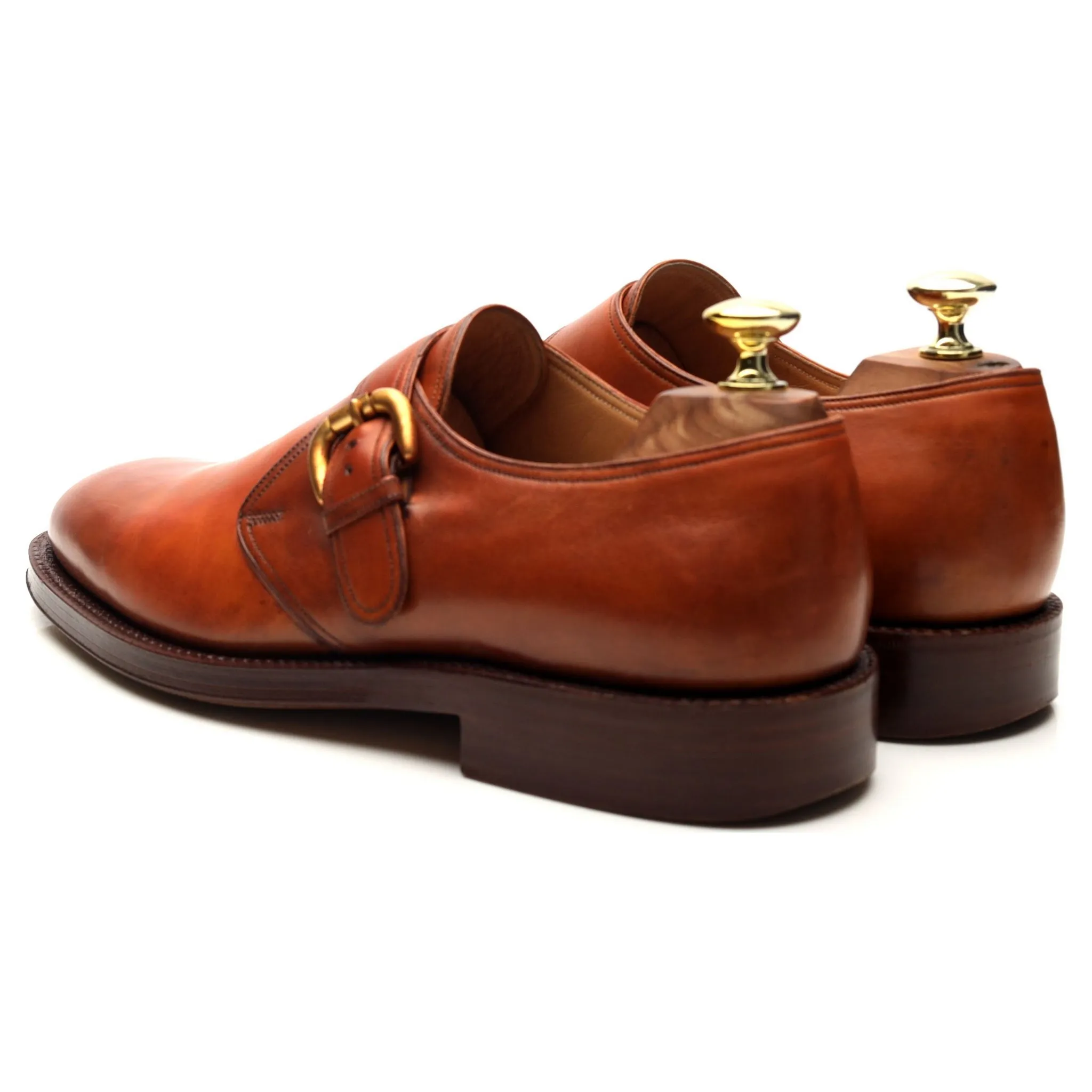 Tan Brown Leather Monk Strap UK 7.5