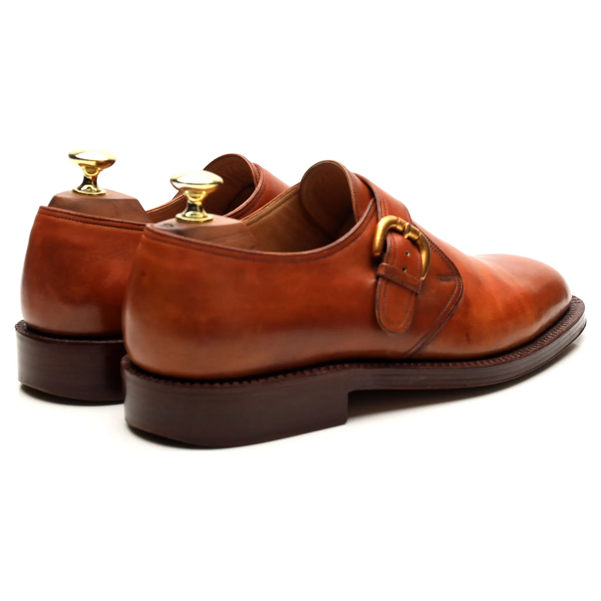 Tan Brown Leather Monk Strap UK 7.5