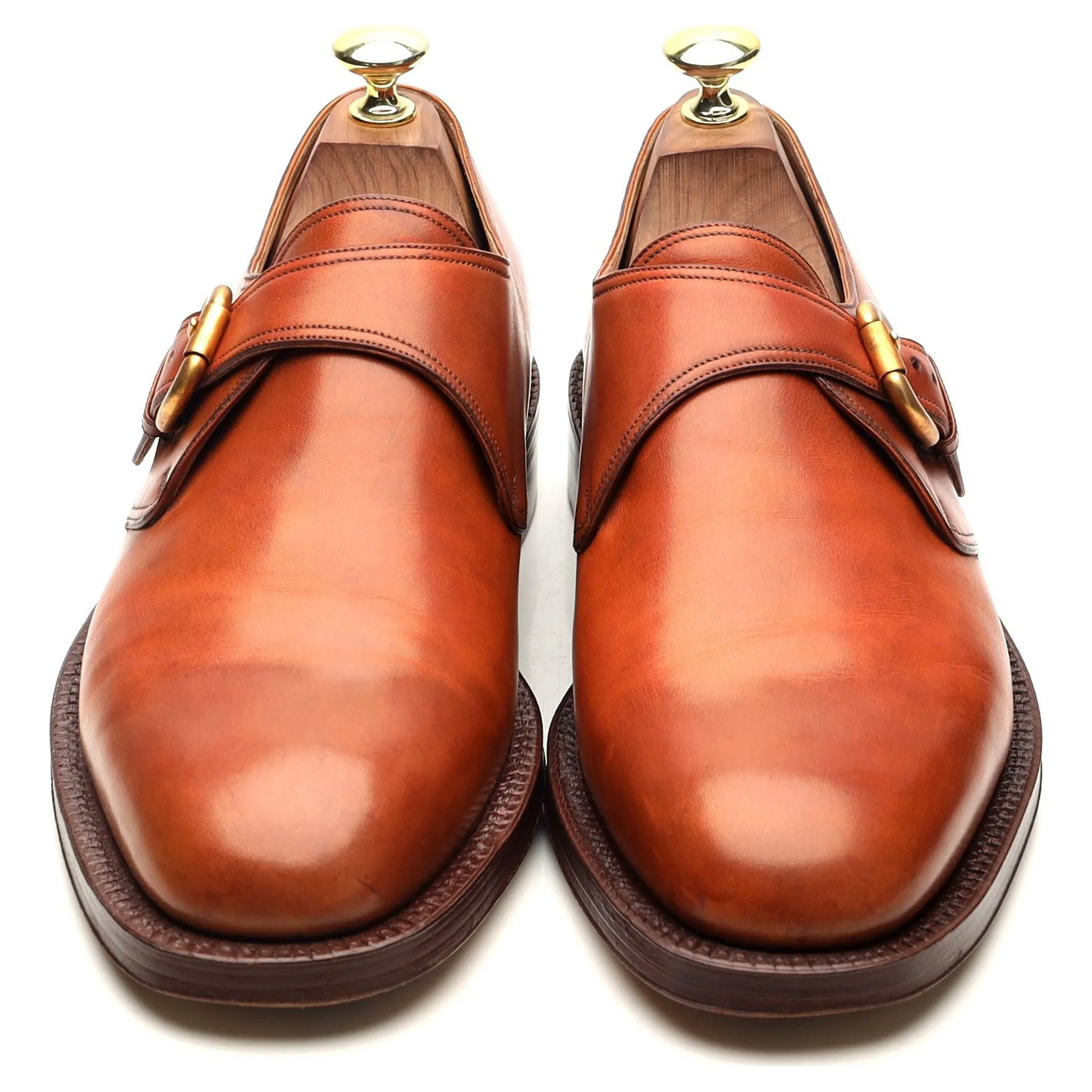 Tan Brown Leather Monk Strap UK 7.5