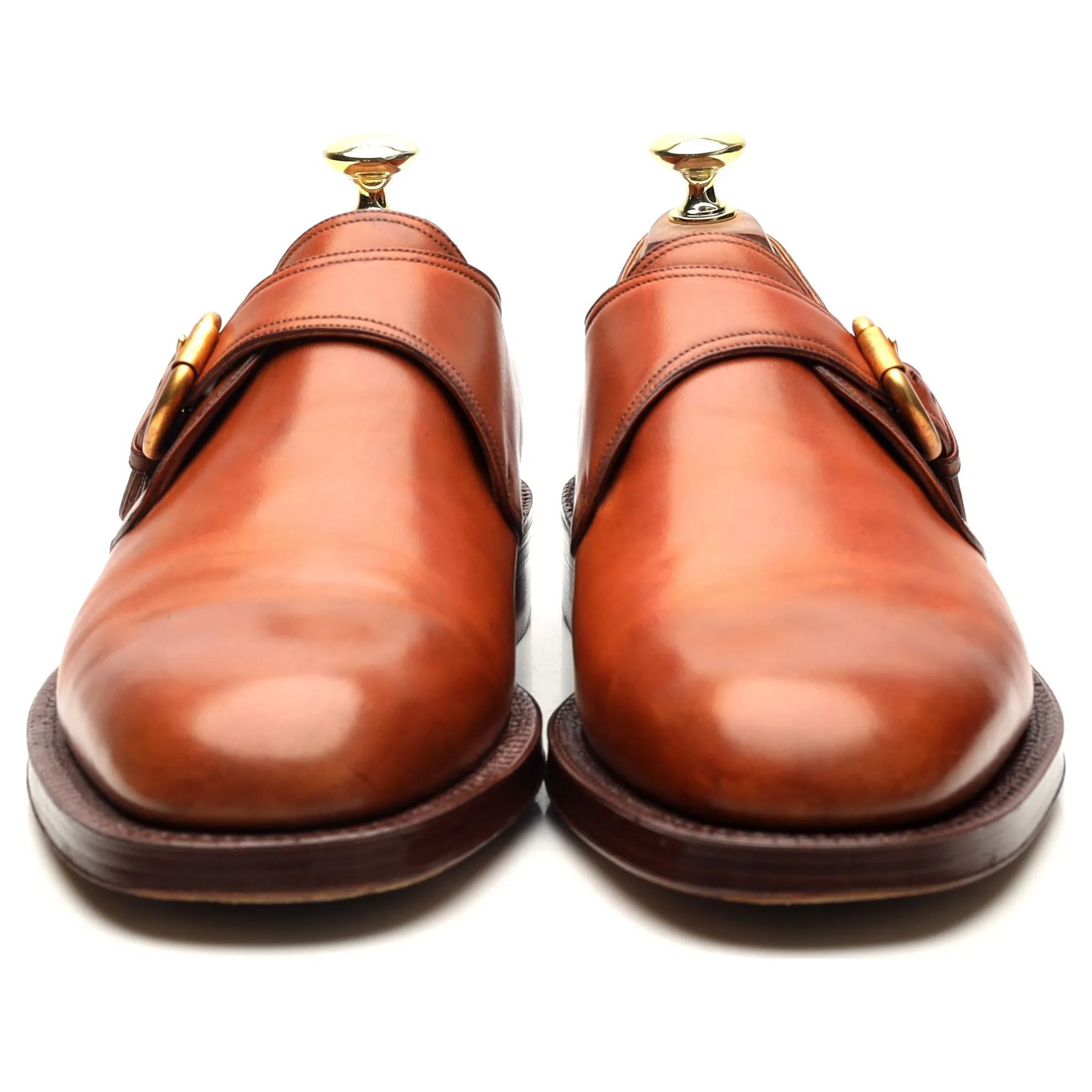 Tan Brown Leather Monk Strap UK 7.5