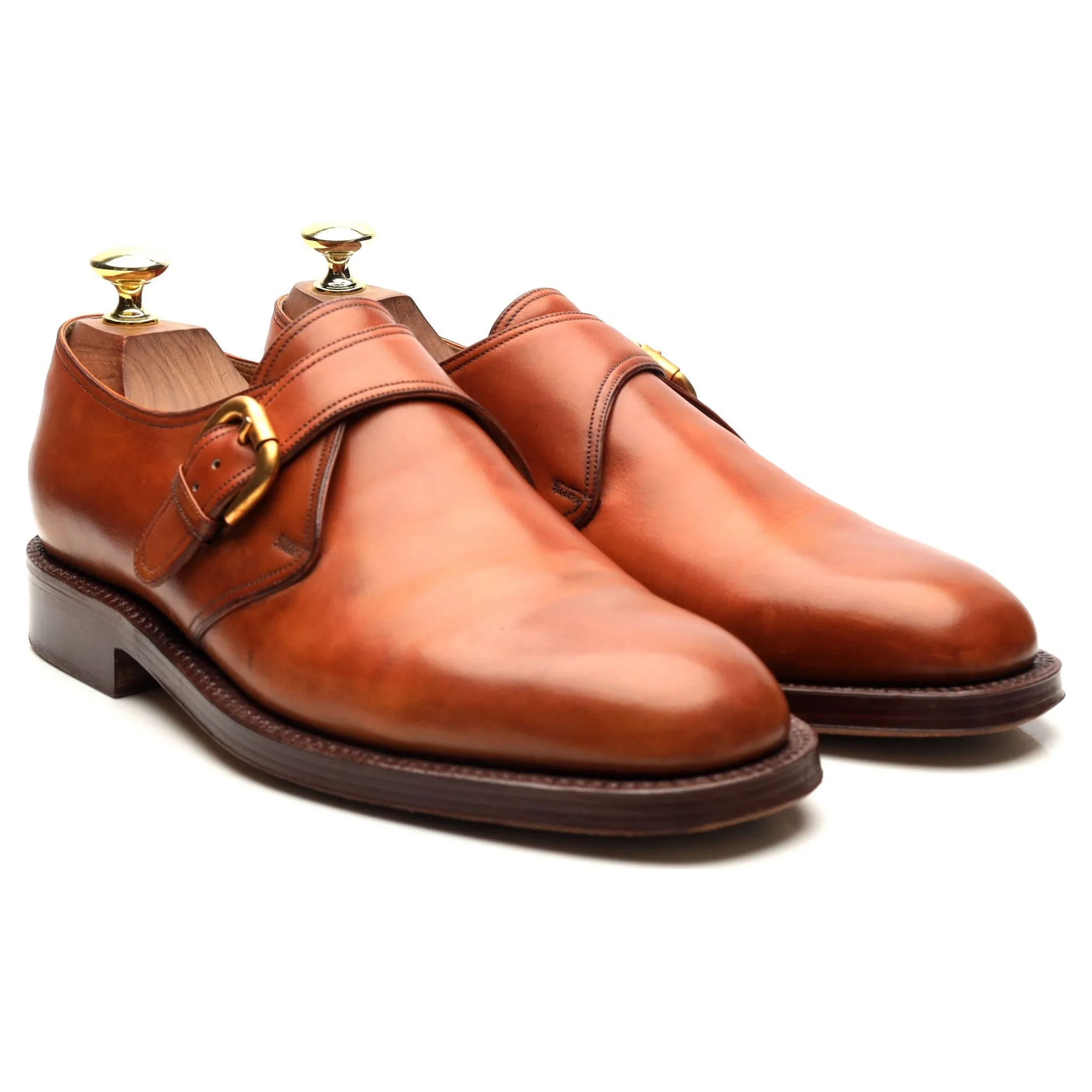 Tan Brown Leather Monk Strap UK 7.5