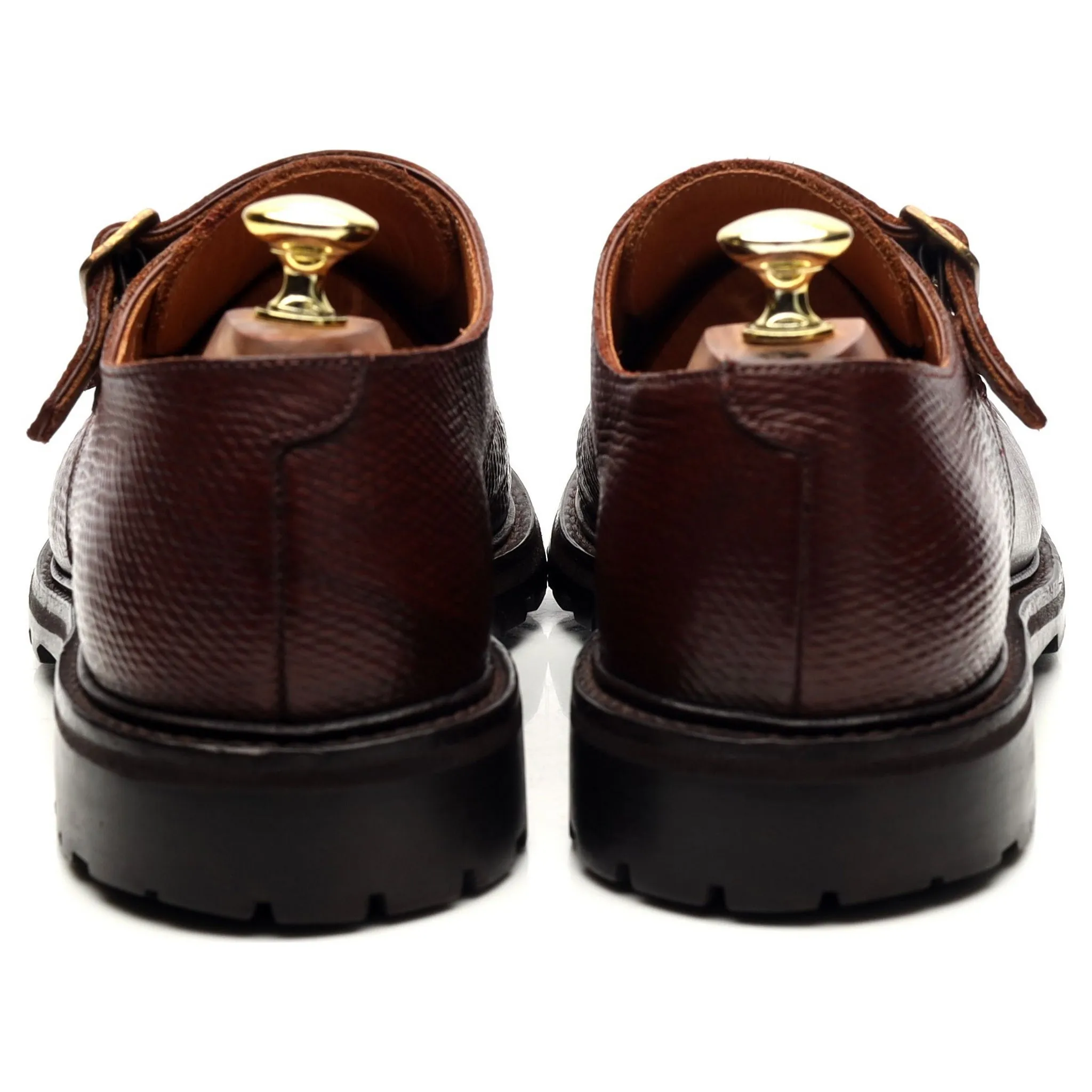 'Tay 3' Brown Leather Double Monk Strap UK 7.5 E