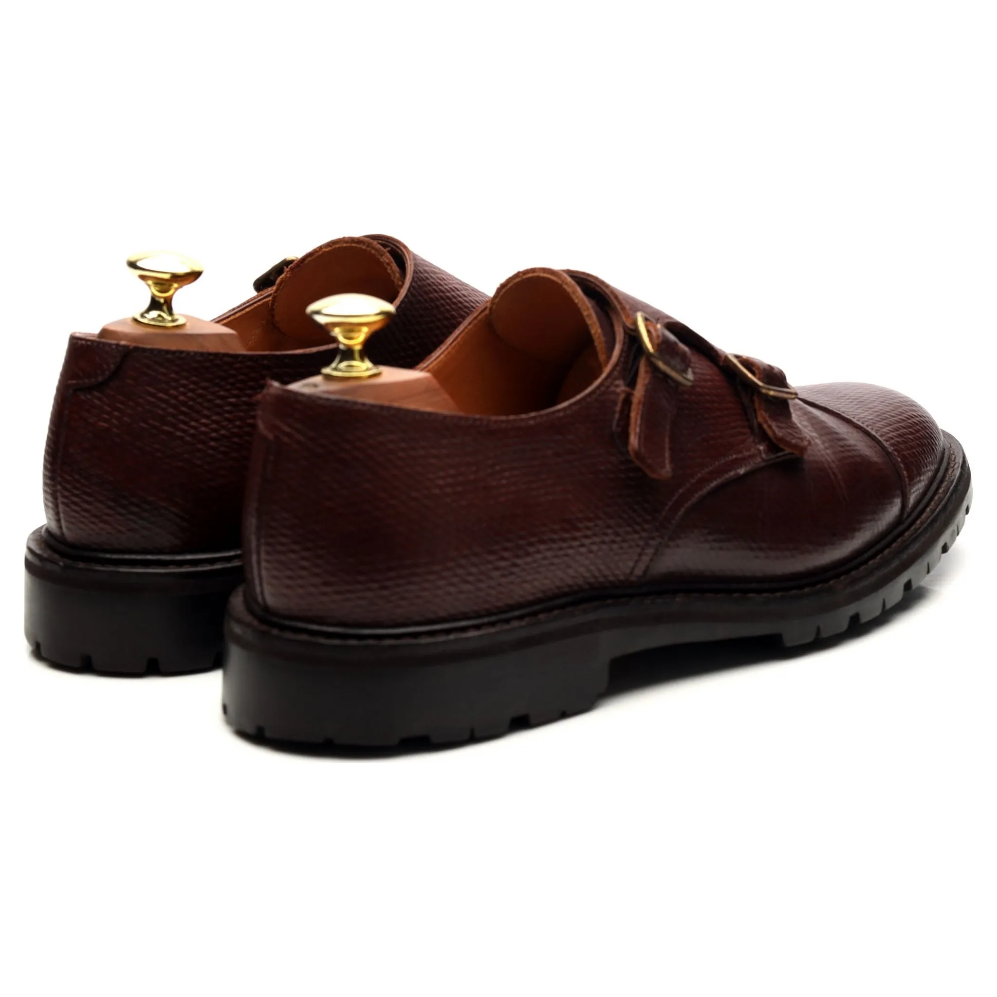 'Tay 3' Brown Leather Double Monk Strap UK 7.5 E